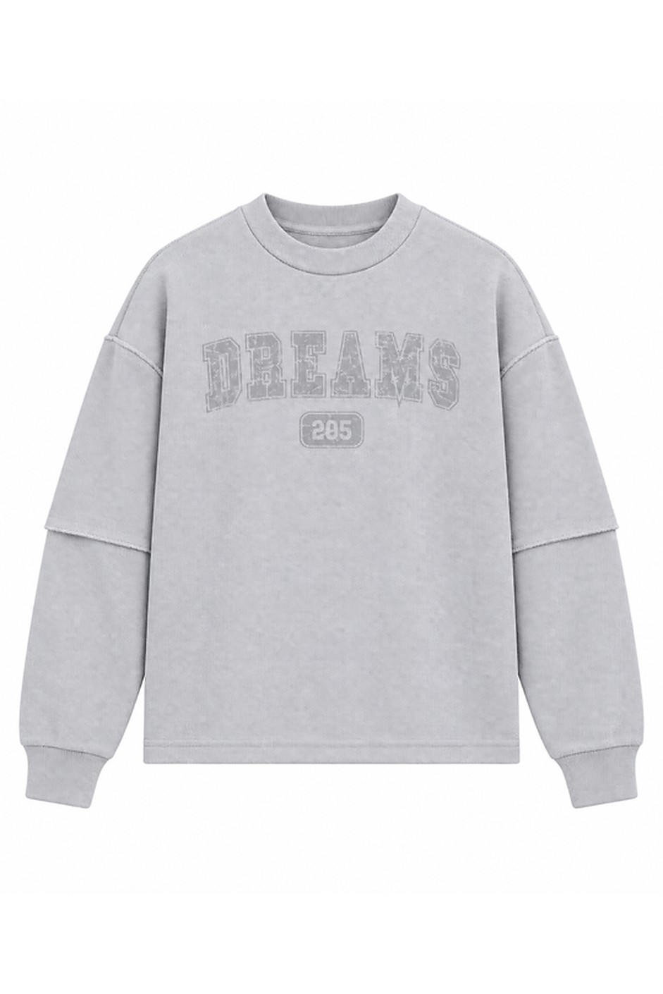 Gri DREAMS BASKI DOKUMA KUMAŞ OVERSIZE SWEATSHIRT