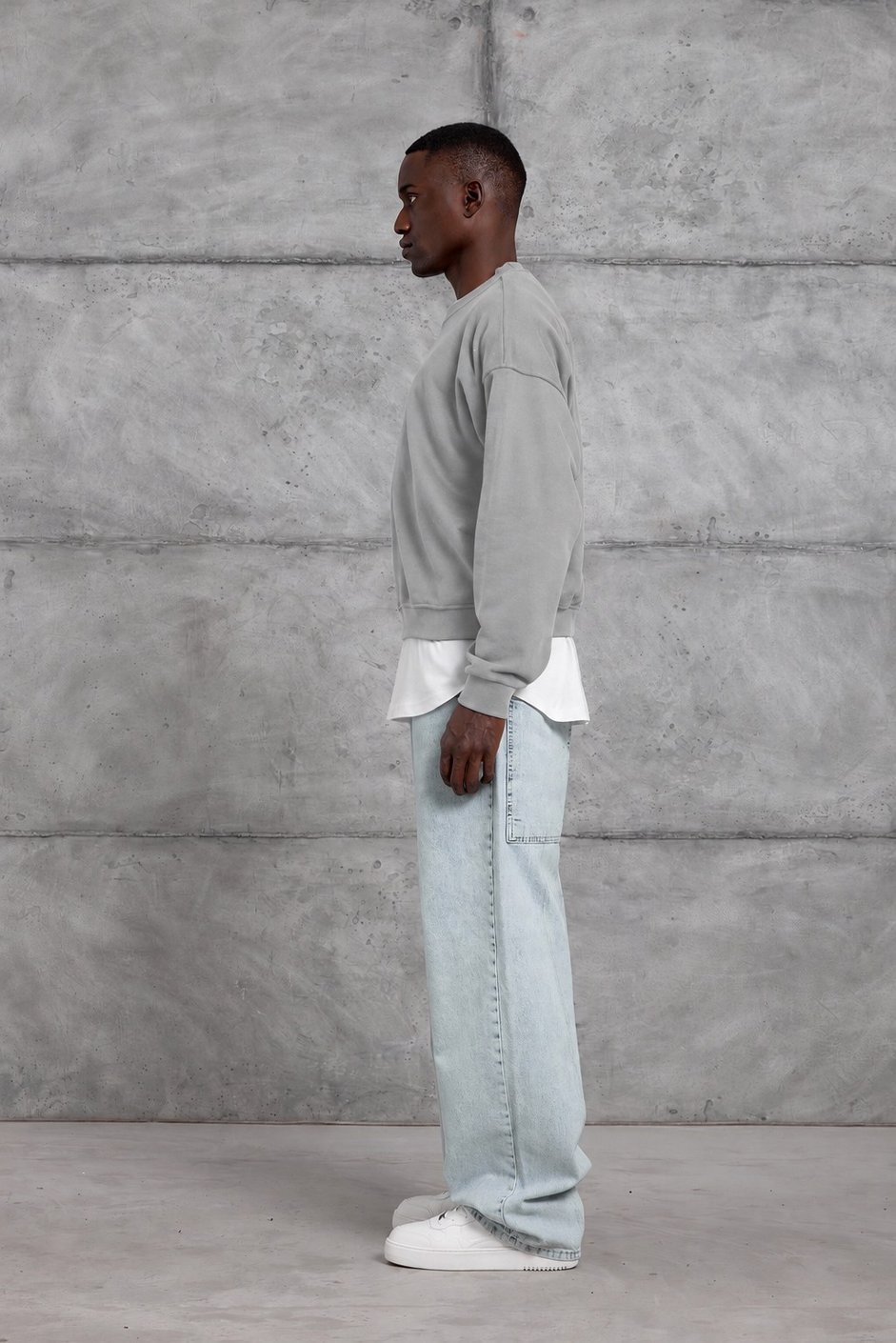 Gri ETİKETLİ OVERSIZE SWEATSHIRT