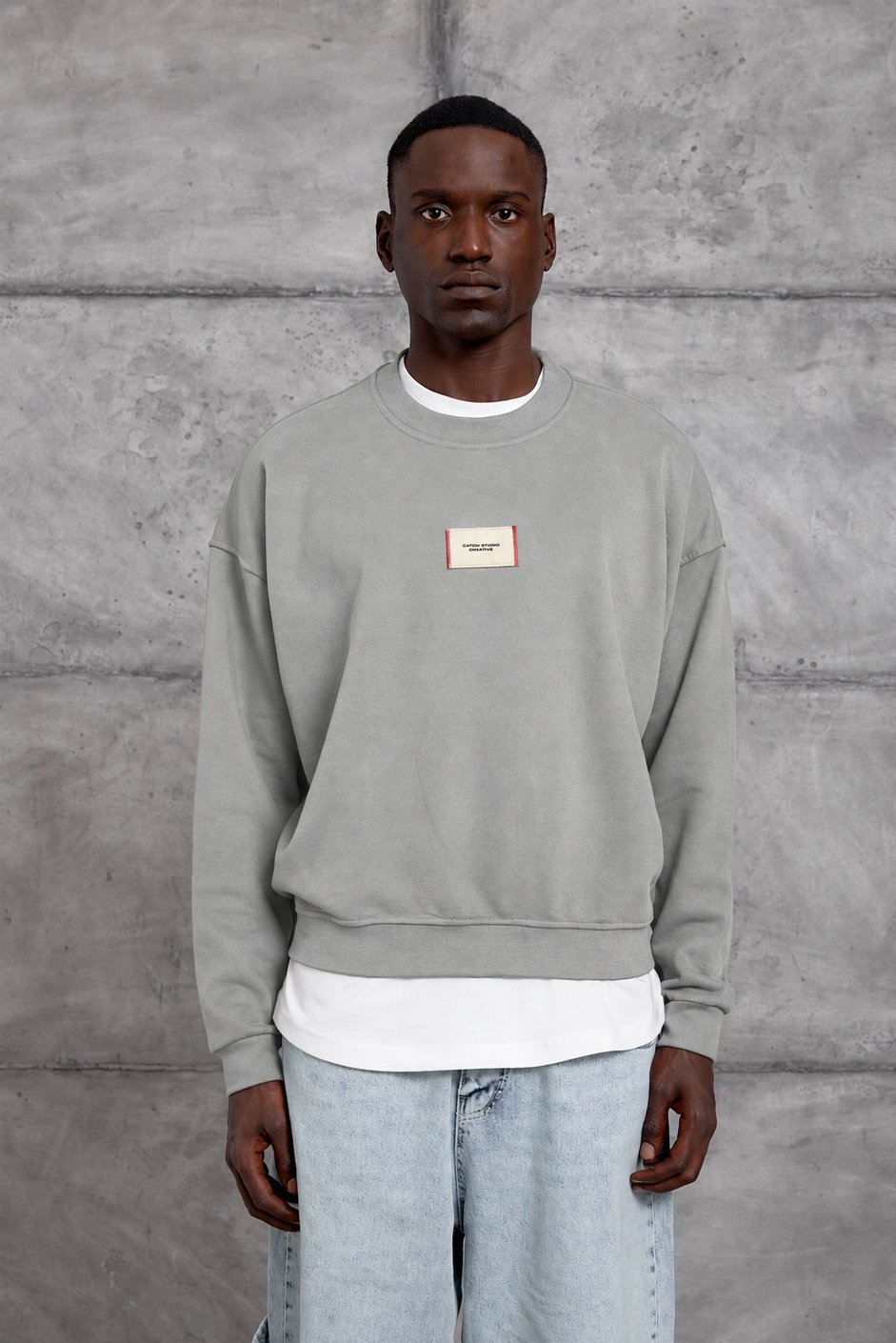Gri ETİKETLİ OVERSIZE SWEATSHIRT
