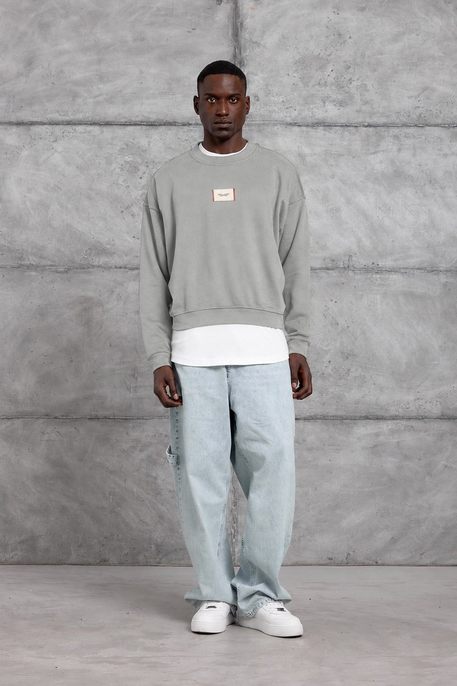 Gri ETİKETLİ OVERSIZE SWEATSHIRT