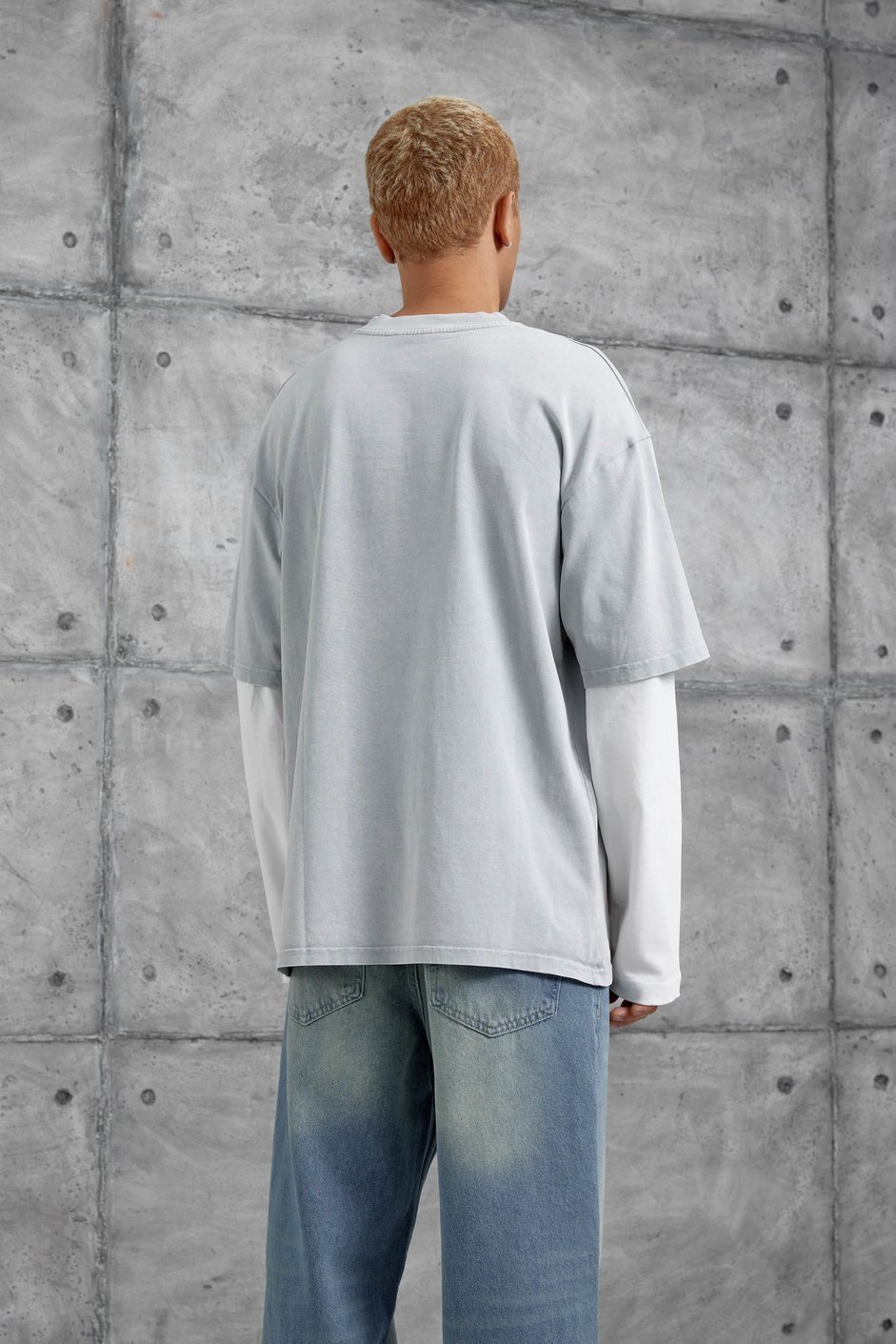 Gri Nmrc Areswing Yazılı Oversize Parça Kollu Sweatshirt