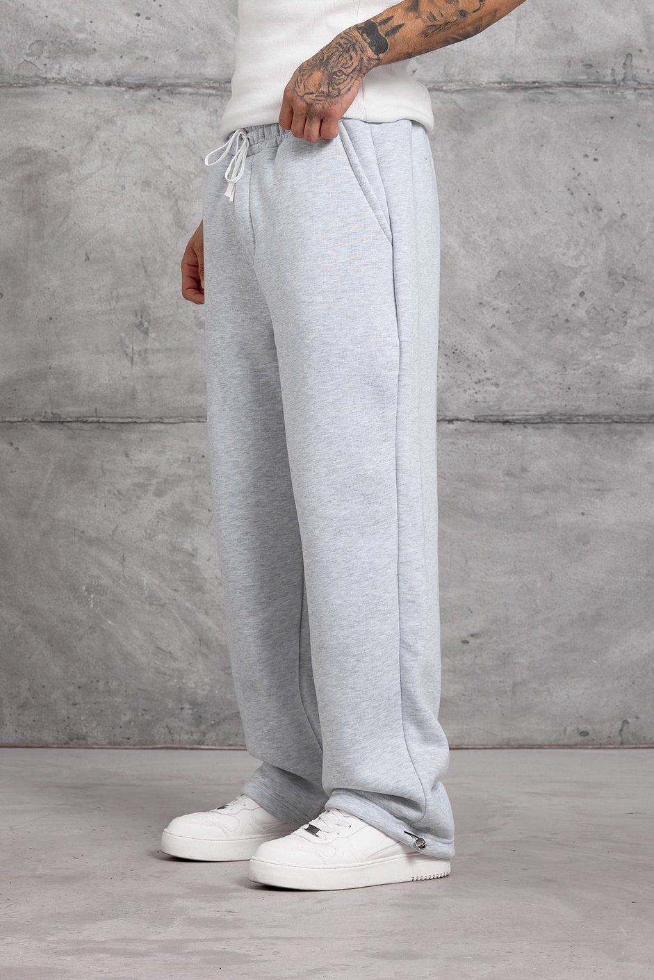 Gri ŞARDONLU KUMAŞ BASİC  BAGGY EŞOFMAN ALTI