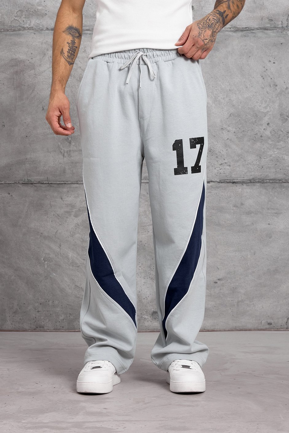 Gri ŞERİTLİ 17 RAKAM BAGGY EŞOFMAN ALTI