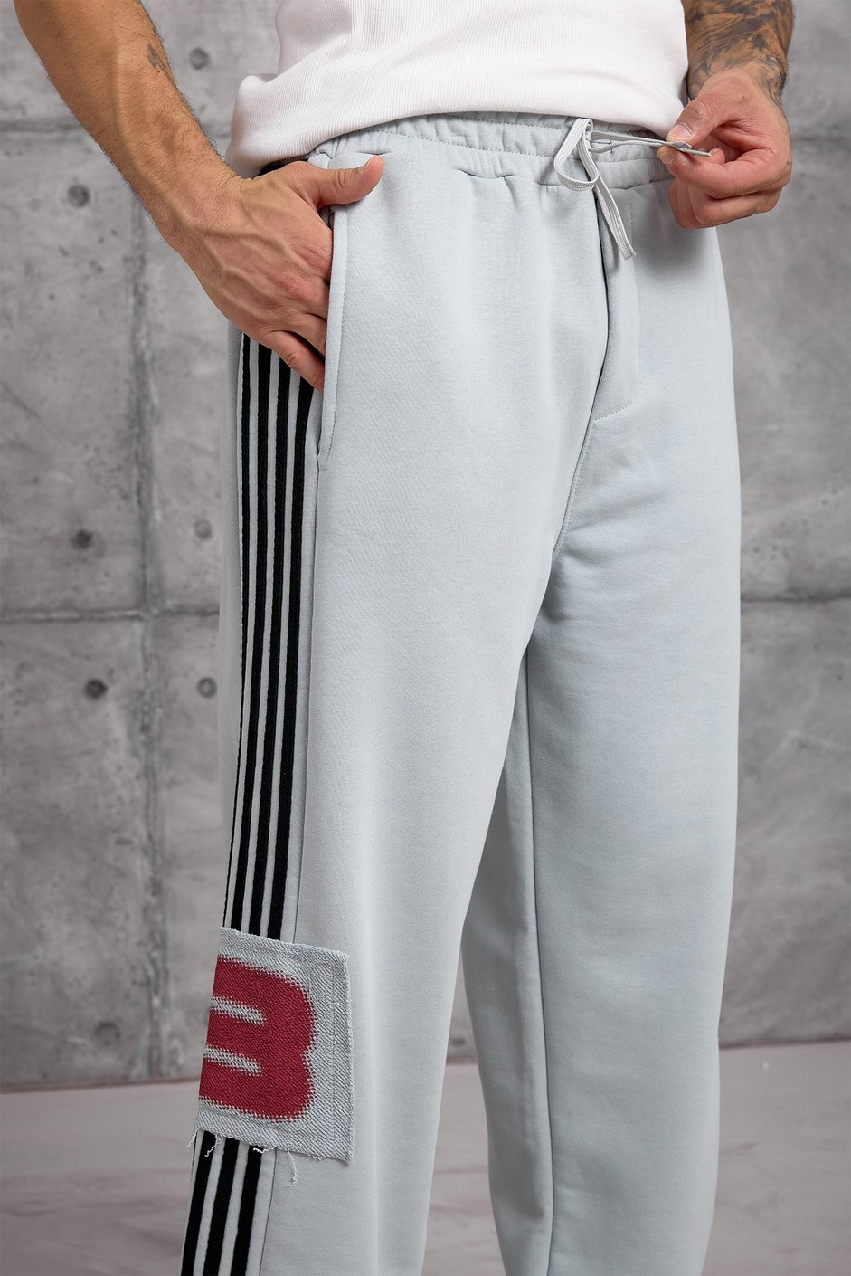 Gri ŞERİTLİ 8 RAKAM BAGGY EŞOFMAN ALTI