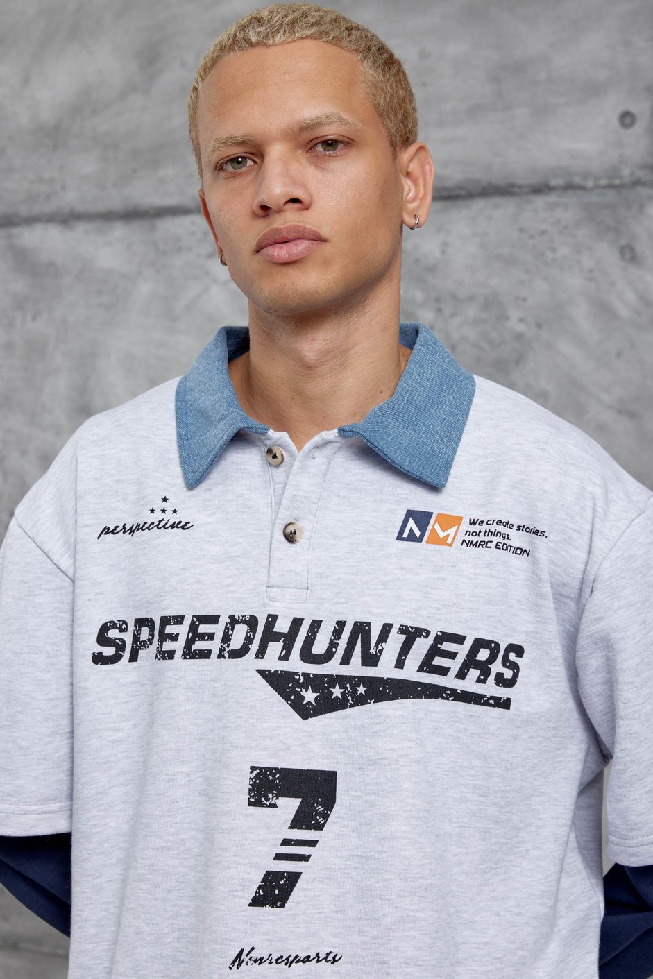 Gri SPEEDHUNTERS BASKILI OVERSİZE SWEATSHİRT
