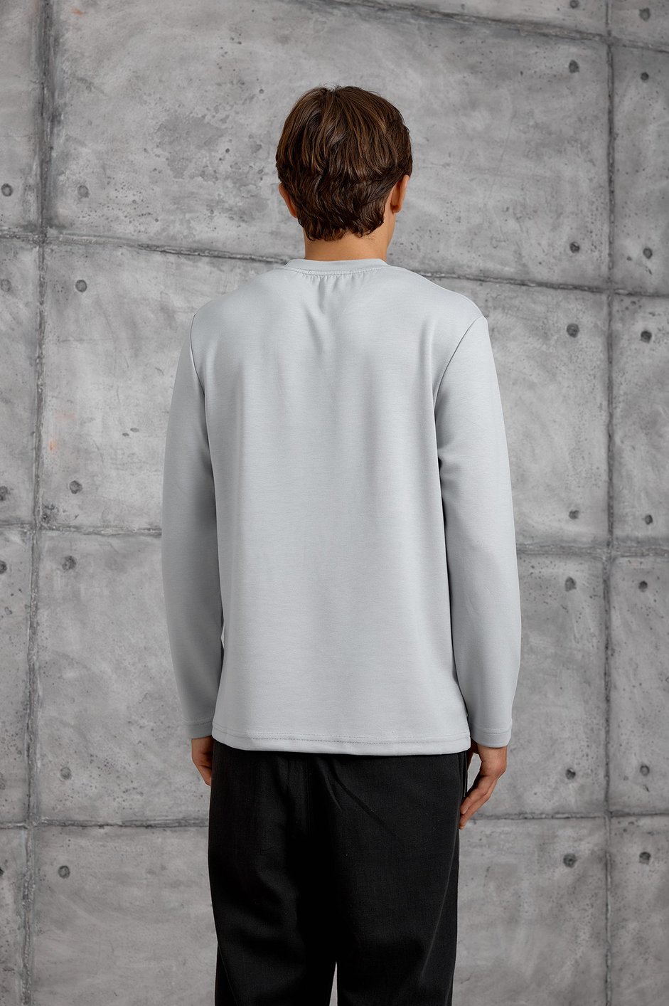 Gri UZUN KOLLU OYSHO KUMAŞ SWEATSHIRT