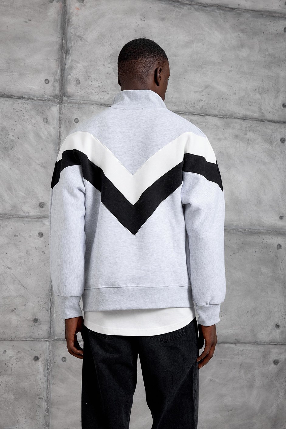 Gri YARIM FERMUAR ŞARDONLU SWEATSHIRT