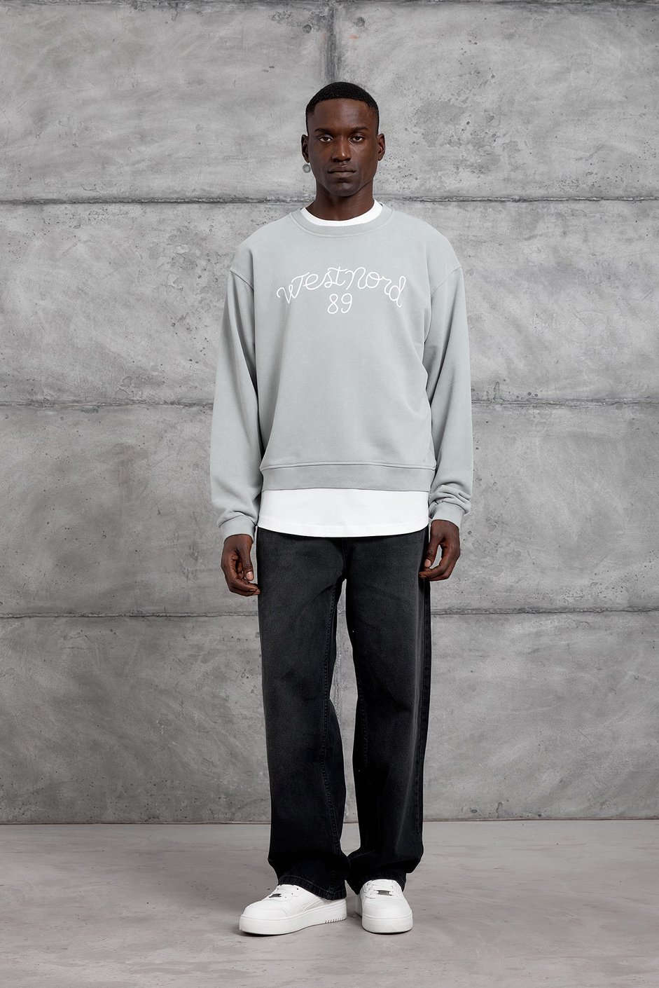 Gri YAZI BASKI OVERSIZE SWEATSHIRT