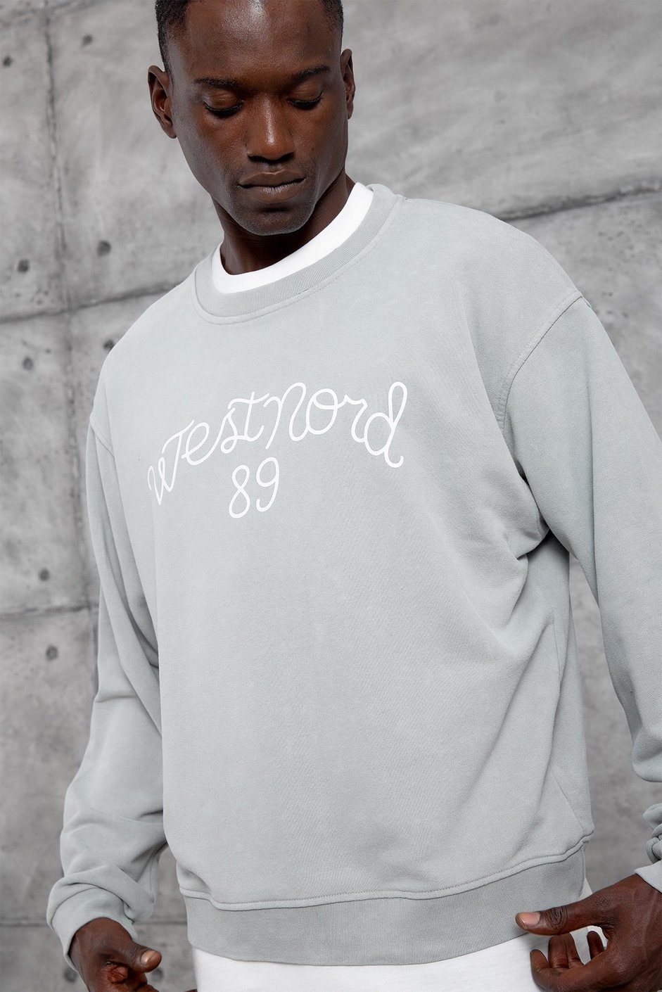 Gri YAZI BASKI OVERSIZE SWEATSHIRT