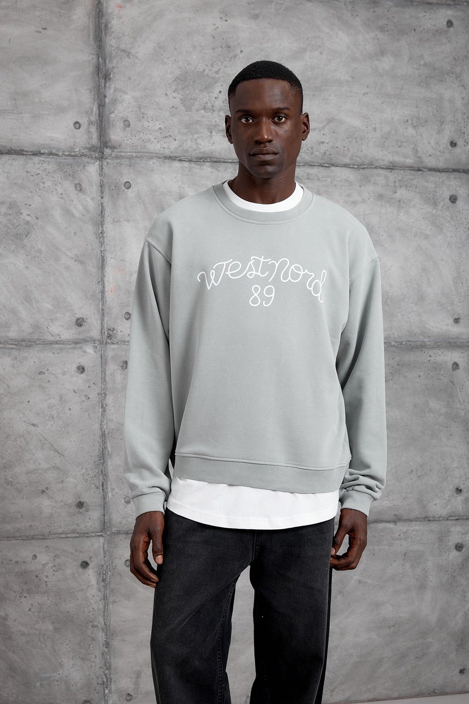 Gri YAZI BASKI OVERSIZE SWEATSHIRT