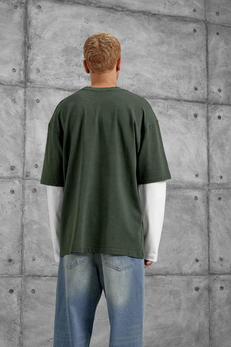 Haki BORN TO STAND YAZILI PARÇA KOLLU SWEATSHIRT