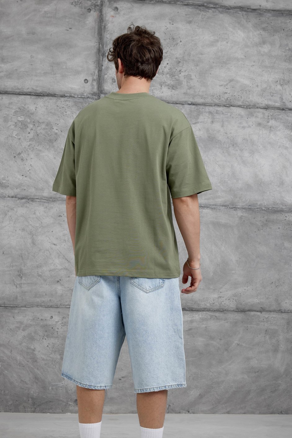 Haki Murth Baskılı Oversize Tshirt