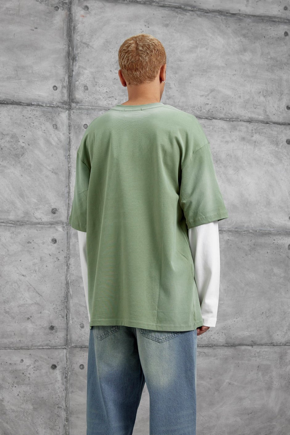 Haki Sebizegva Baskılı Parça Kollu Sweatshirt