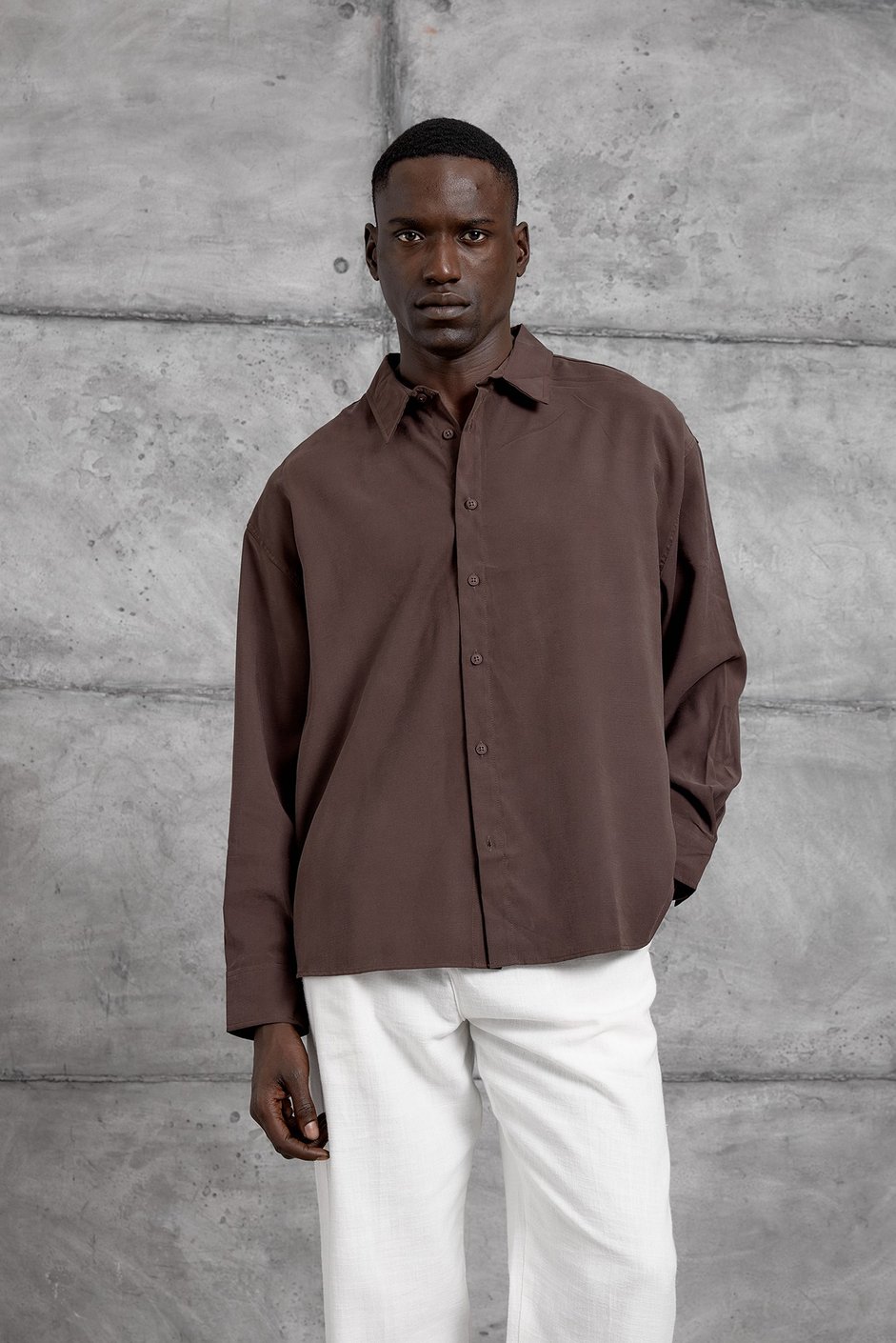 Kahverengi 251 OVERSIZE GÖMLEK