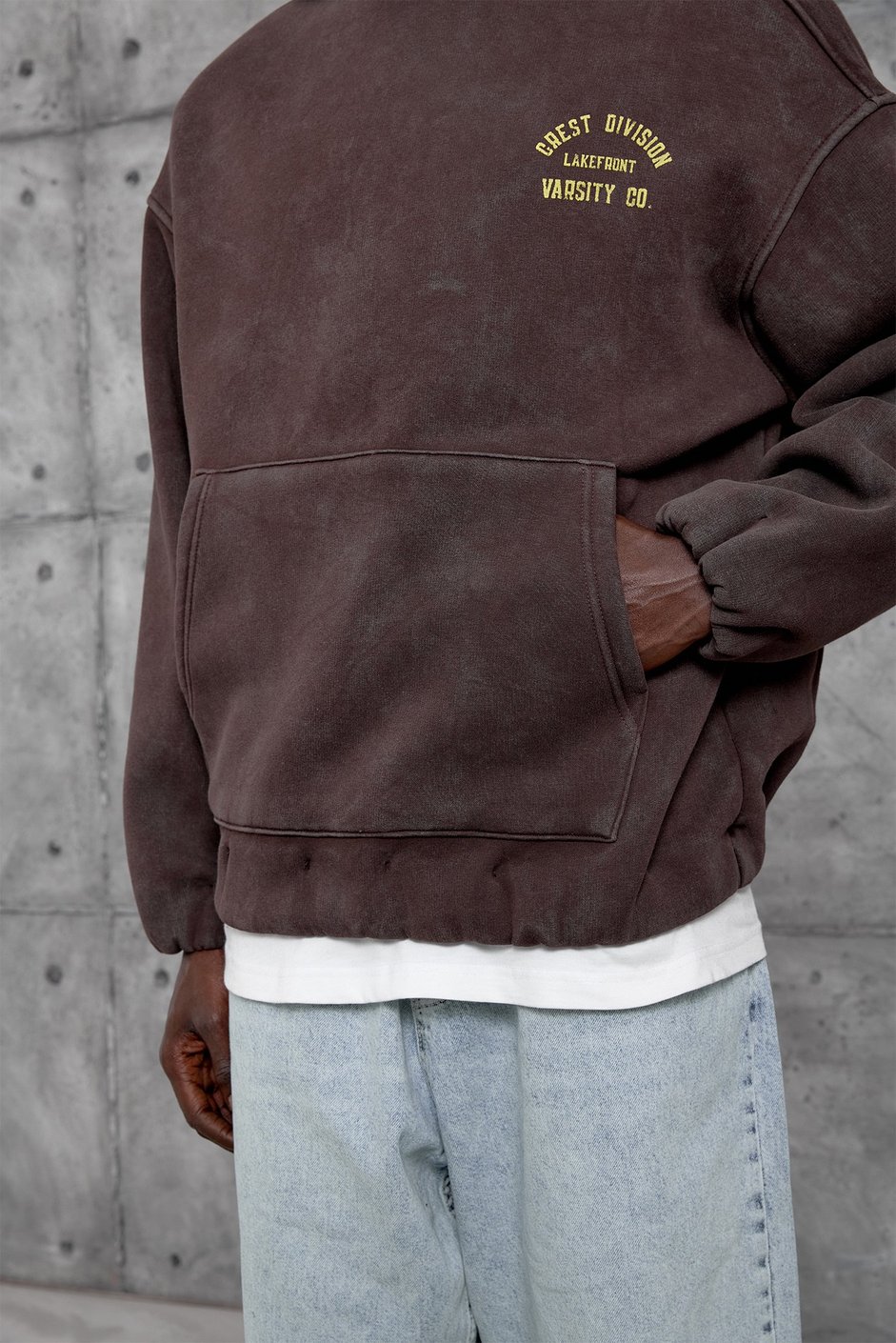 Kahverengi CRET DIVISION BASKI YIKAMALI OVERSIZE SWEATSHIRT