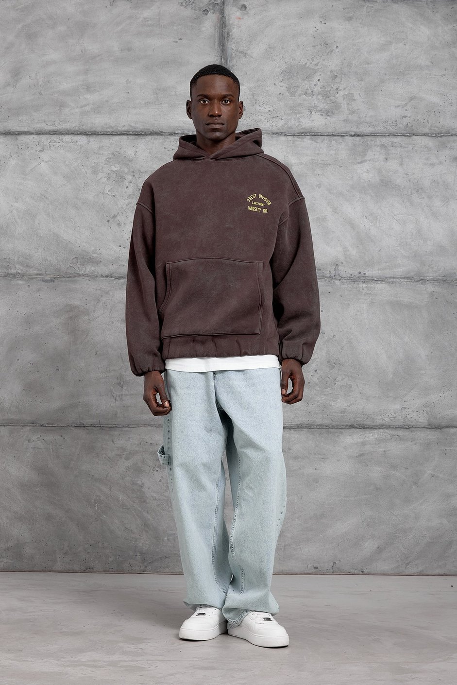 Kahverengi CRET DIVISION BASKI YIKAMALI OVERSIZE SWEATSHIRT