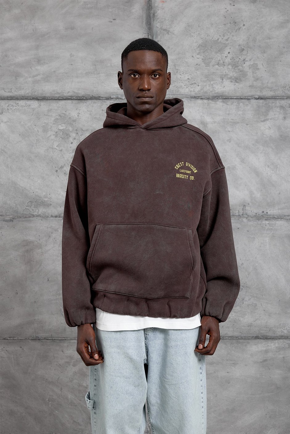 Kahverengi CRET DIVISION BASKI YIKAMALI OVERSIZE SWEATSHIRT