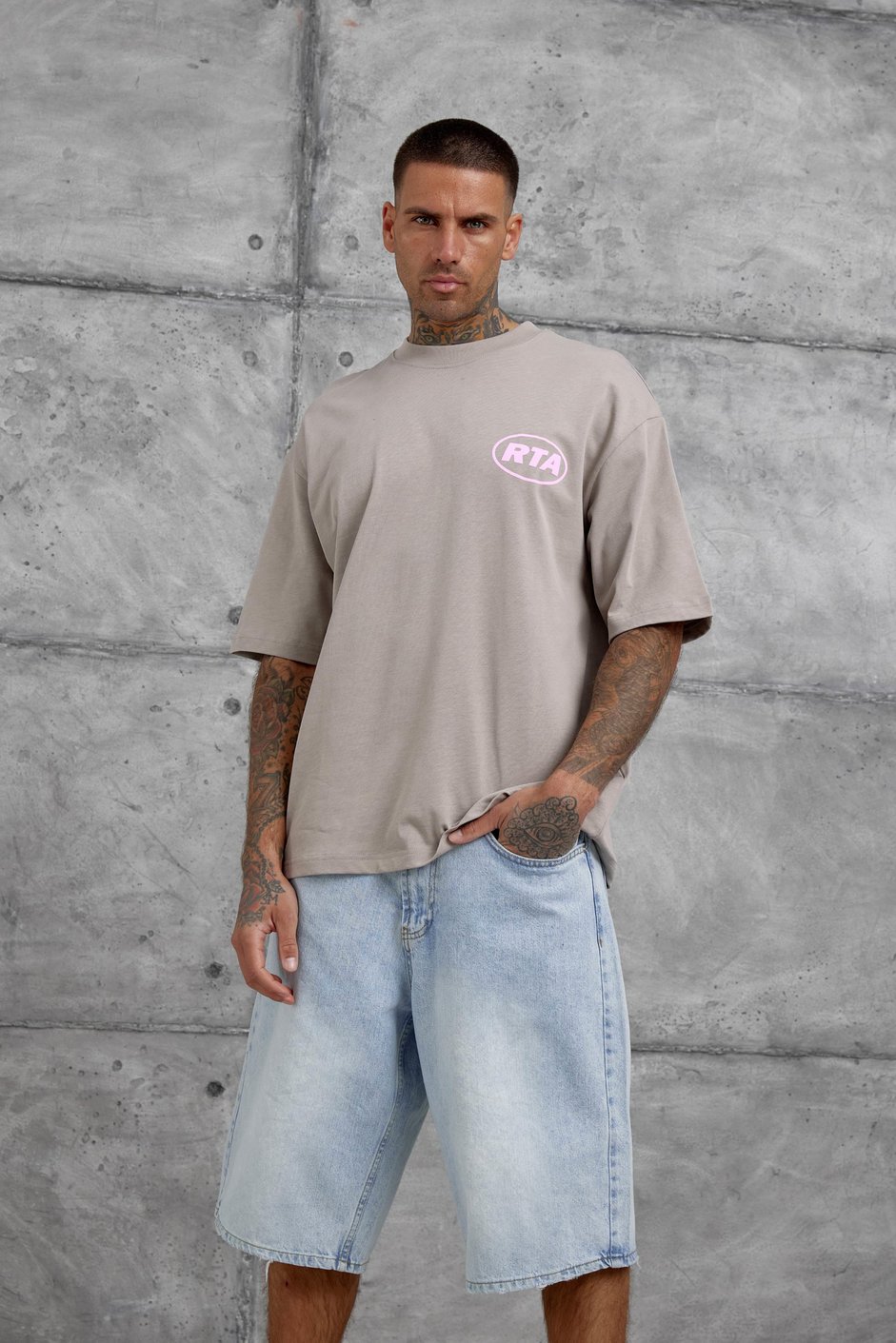 Kahverengi First Your Mind Yazılı Oversize Tshirt