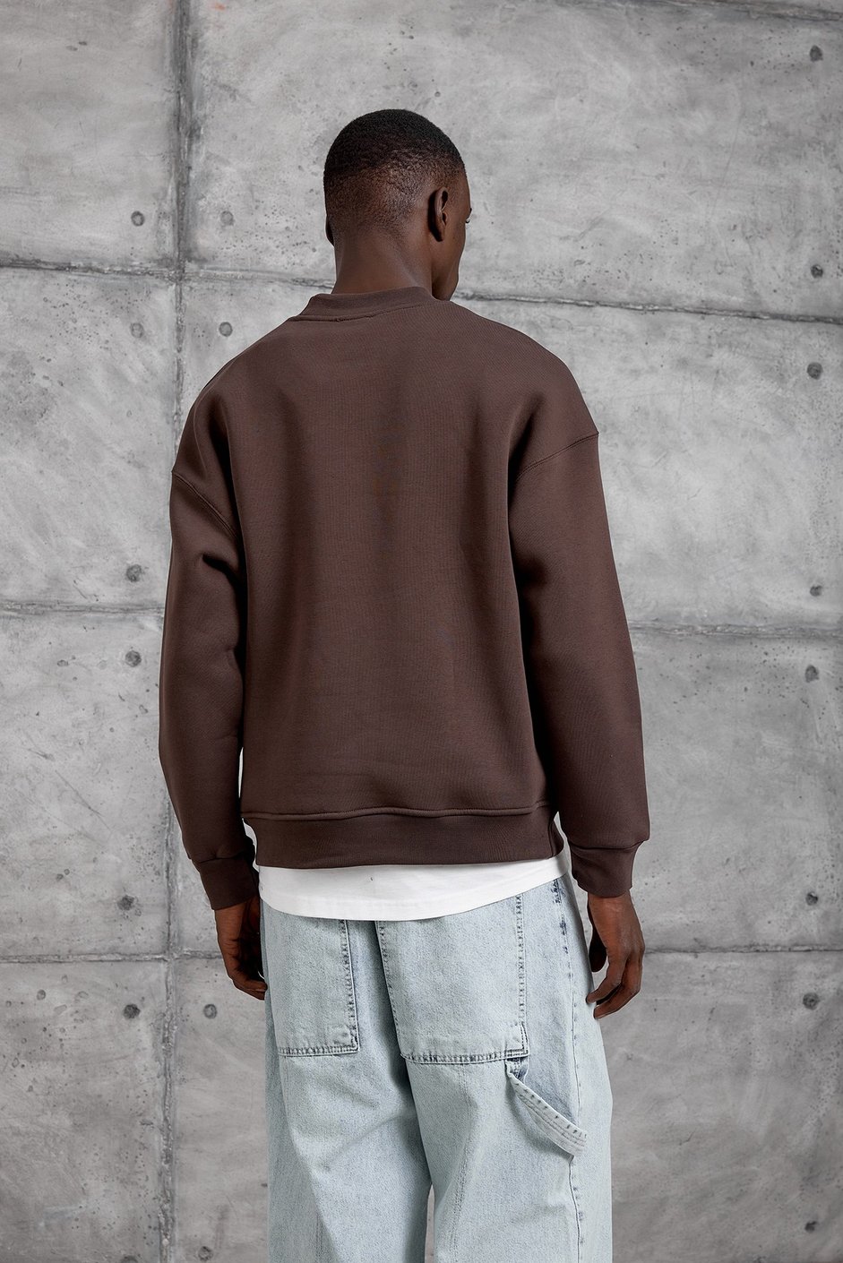 Kahverengi SOCIALS BASKI OVERSIZE SWEATSHIRT