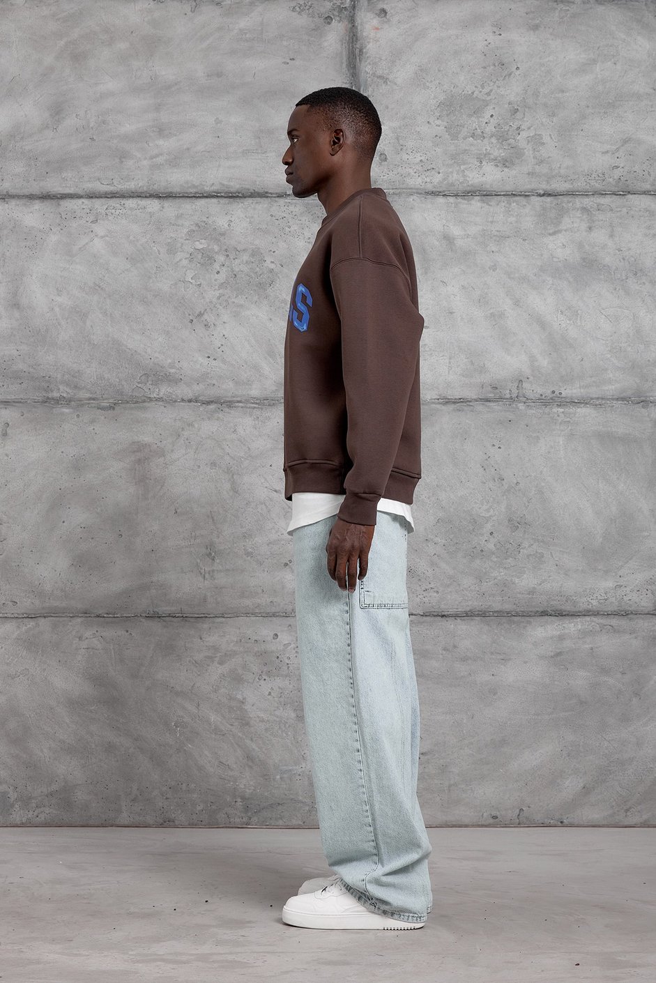 Kahverengi SOCIALS BASKI OVERSIZE SWEATSHIRT
