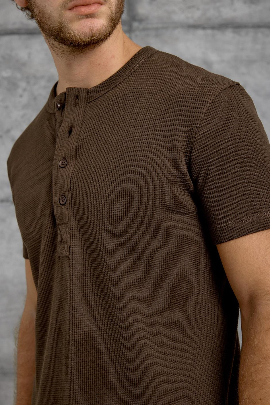 Kahverengi WAFFLE KUMAŞ TSHIRT