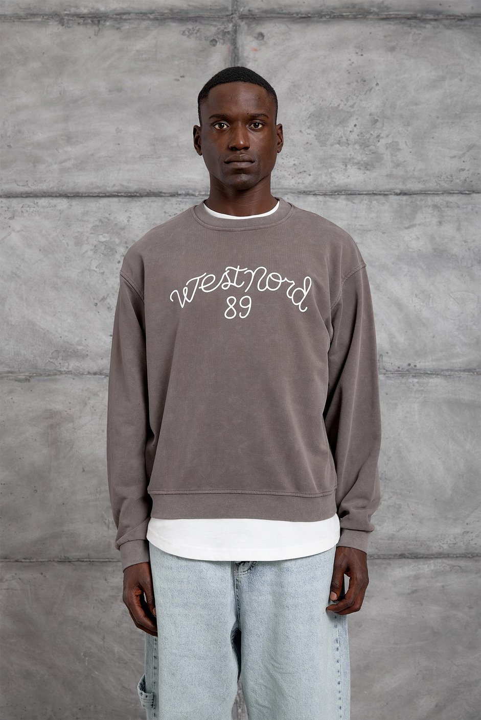 Kahverengi YAZI BASKI OVERSIZE SWEATSHIRT