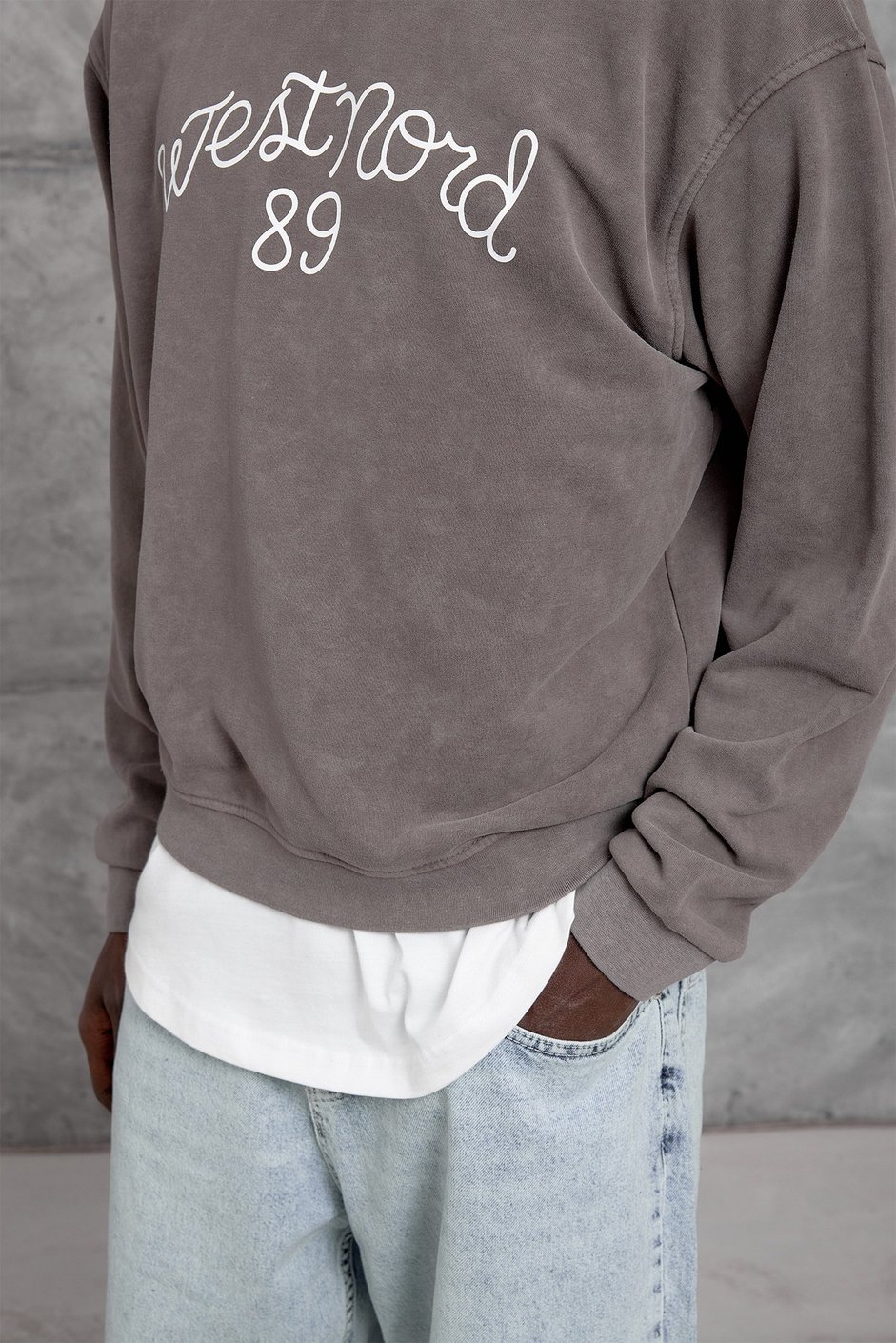 Kahverengi YAZI BASKI OVERSIZE SWEATSHIRT