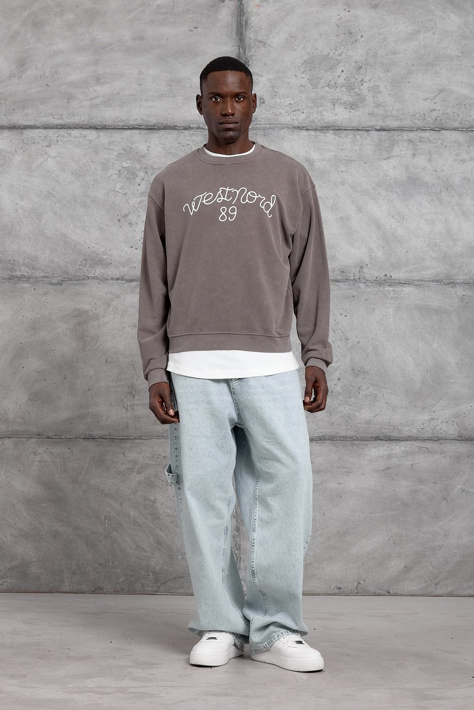 Kahverengi YAZI BASKI OVERSIZE SWEATSHIRT