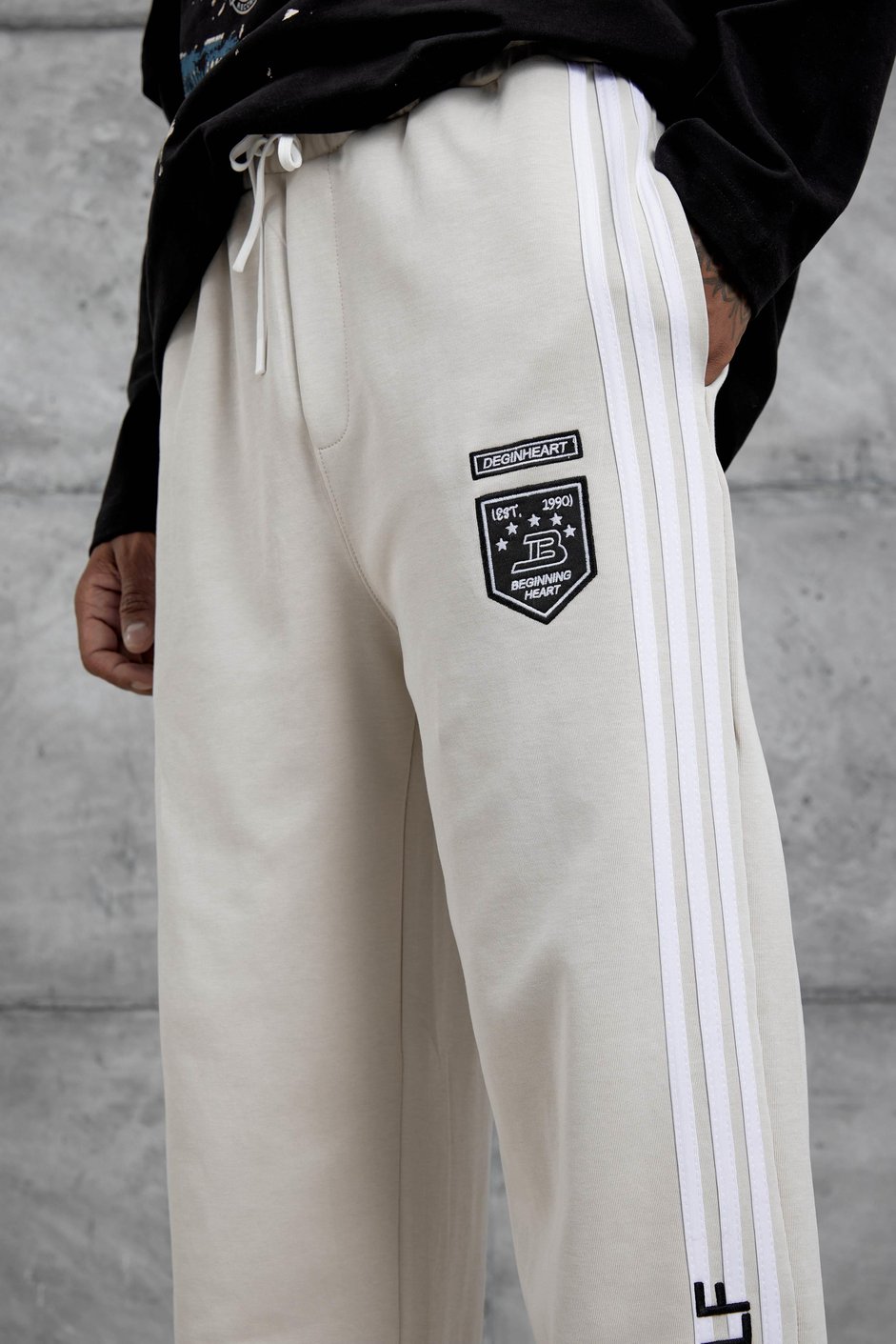 Krem 17.Yourself Yazılı Baggy Kalıp Eşofman Altı
