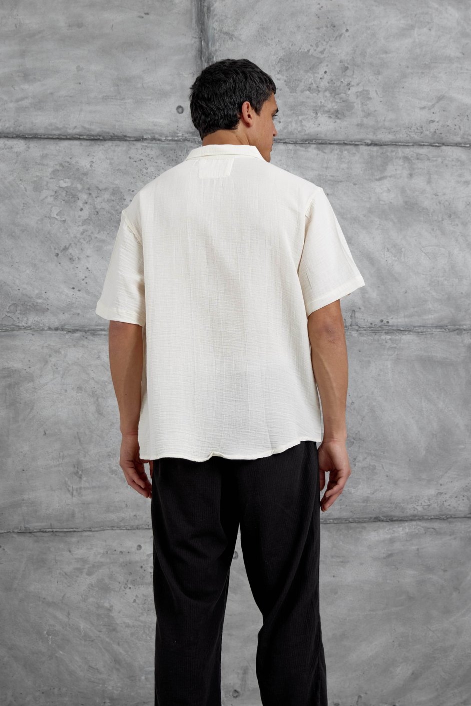 Krem Mlm Elson Baskılı Oversize Gömlek