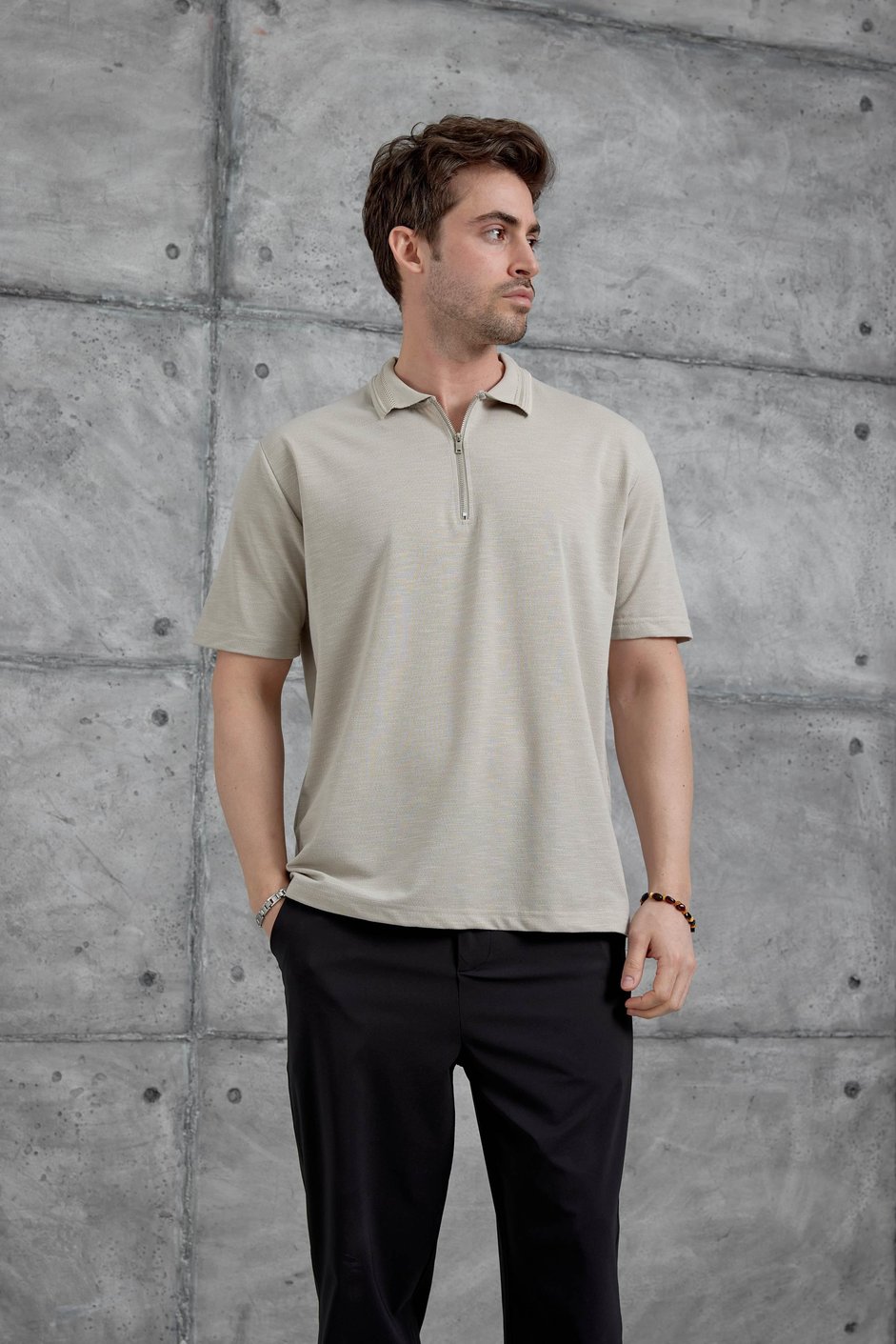 Krem Mrk Polo Yaka  Tshirt