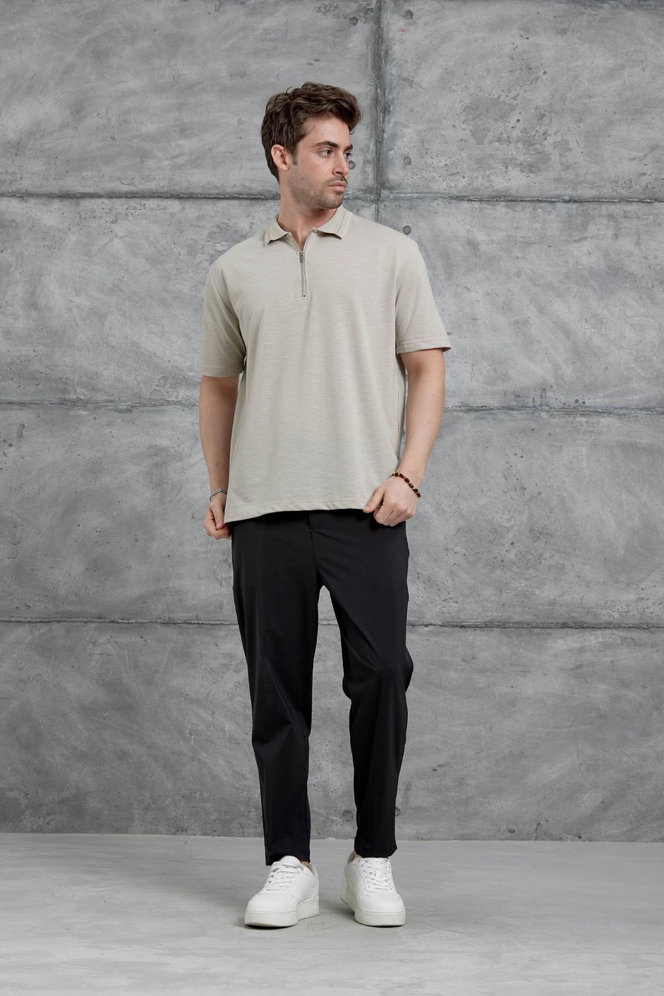 Krem Mrk Polo Yaka  Tshirt