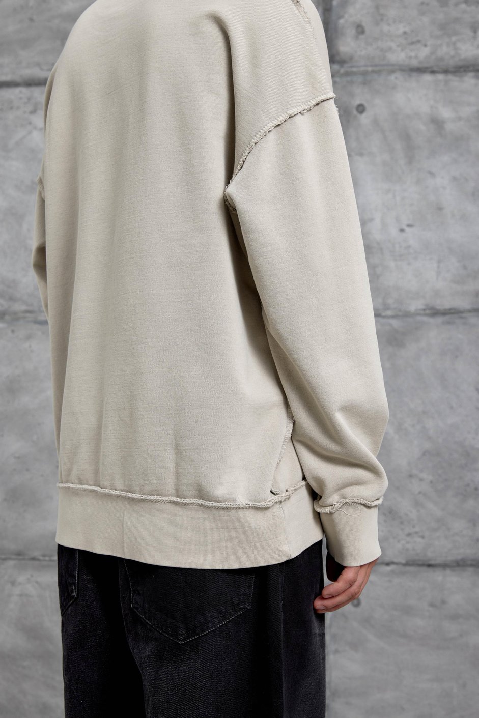 Krem RAW BASKILI OVERSİZE SWEATSHIRT