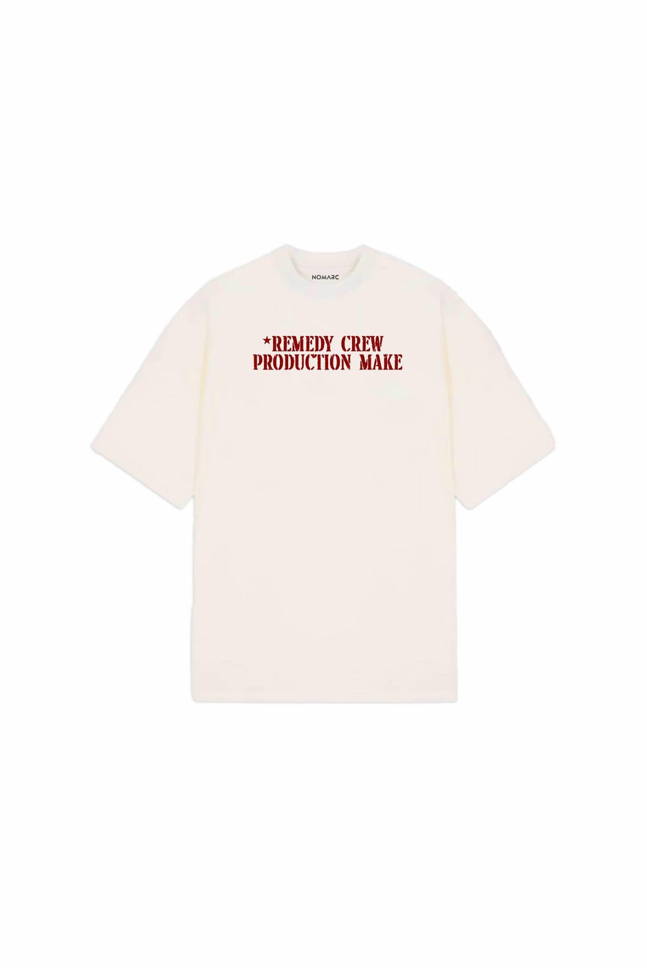 Krem Remedy Crew Yazılı Oversize Tshirt