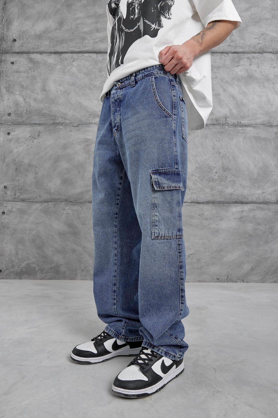 Lacivert Kp Kargo Baggy Jean