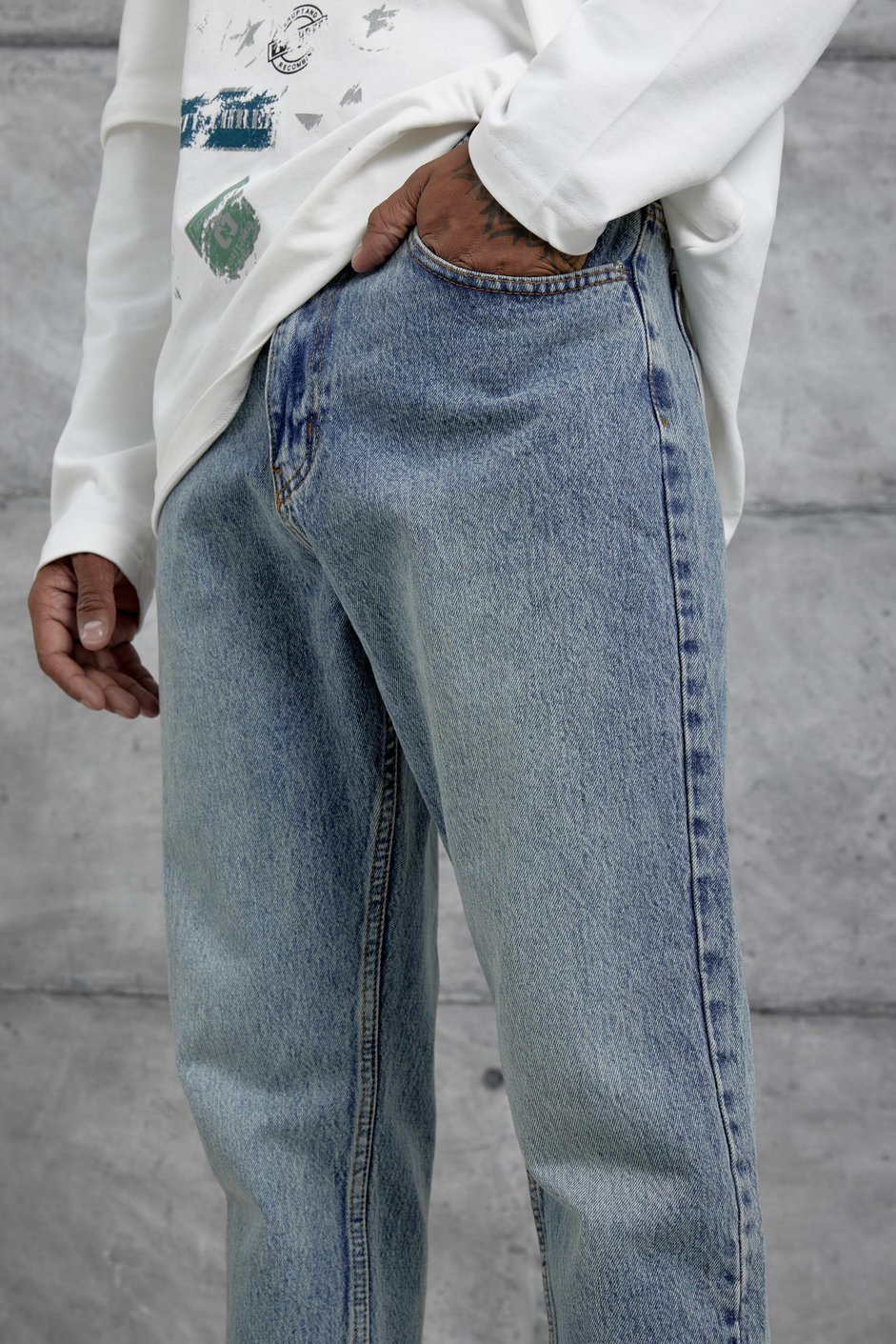 Lacivert Mb Boyfriend Kalıp Taşlamalı Jean