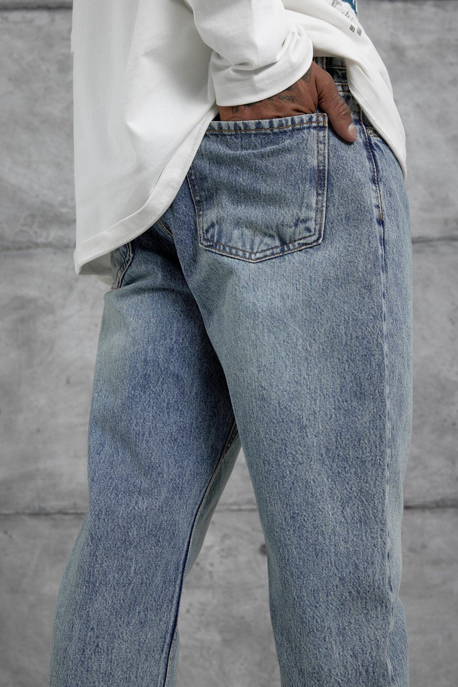 Lacivert Mb Boyfriend Kalıp Taşlamalı Jean