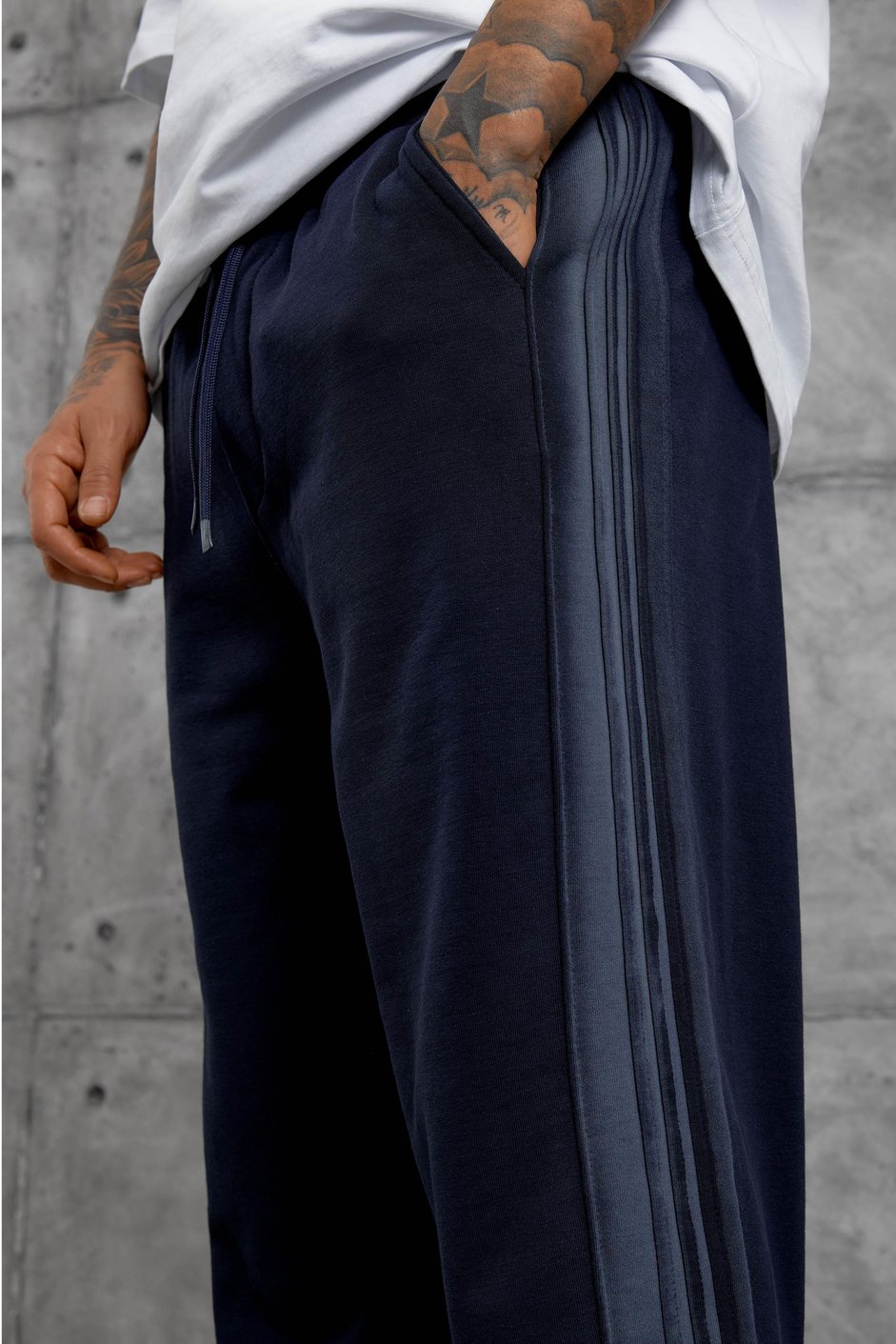 Lacivert PÜSKÜRTMELİ ŞERİTLİ BAGGY EŞOFMAN ALTI