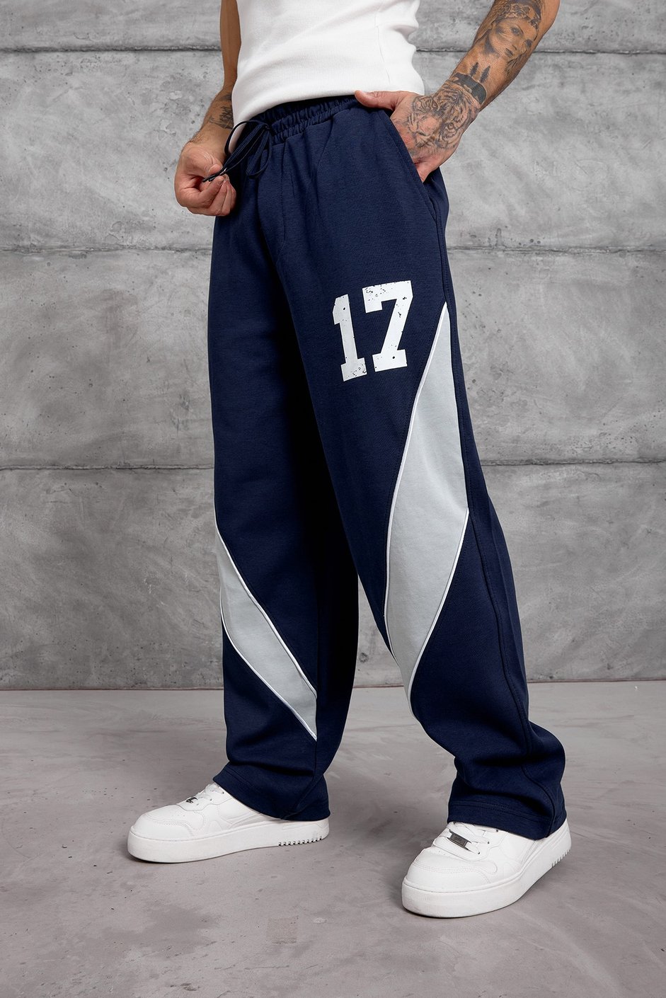 Lacivert ŞERİTLİ 17 RAKAM BAGGY EŞOFMAN ALTI