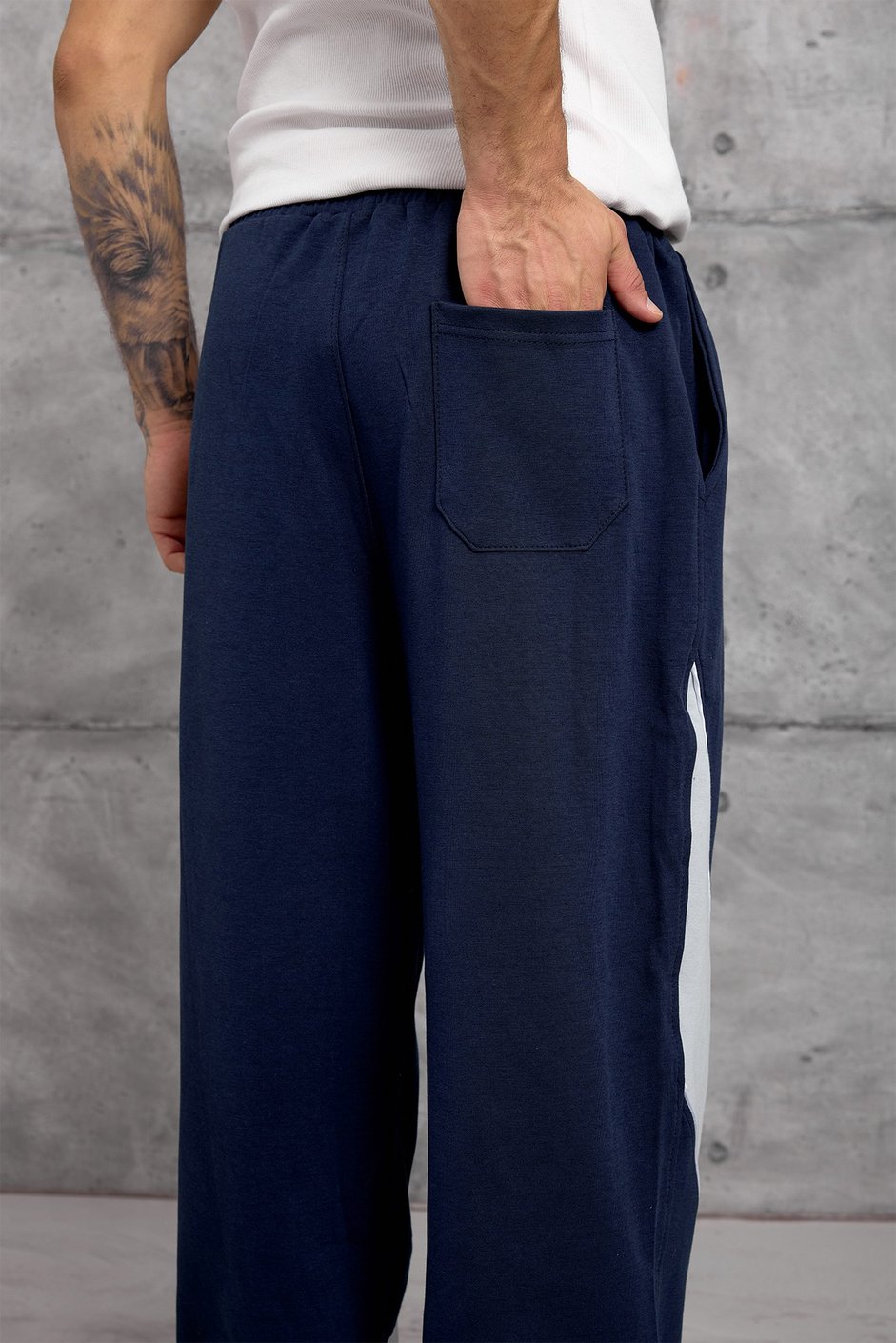 Lacivert ŞERİTLİ 17 RAKAM BAGGY EŞOFMAN ALTI