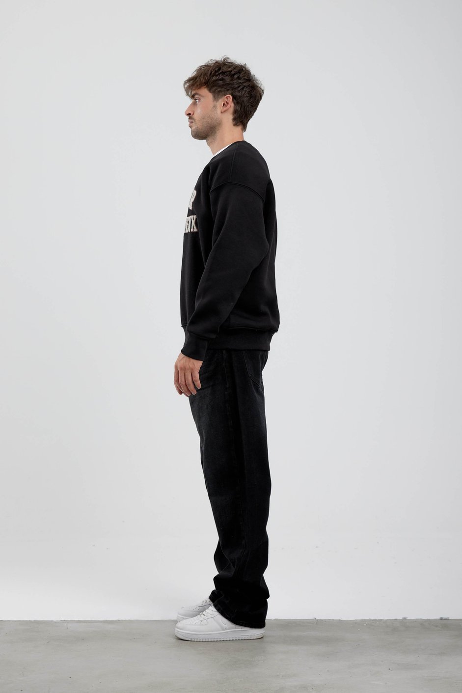 Lavenir Yazılı Siyah Sweatshirt