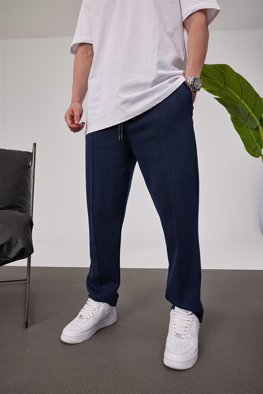 Loose Fit Lacivert Pantolon