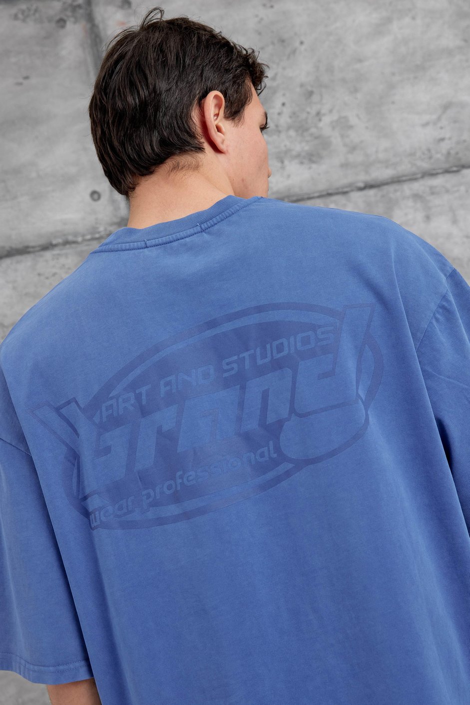 Mavi Brand Yazılı Yıkamalı Oversize Tshirt