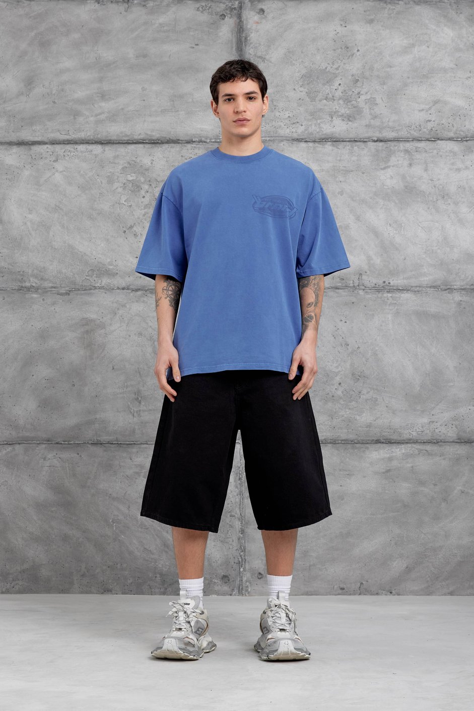 Mavi Brand Yazılı Yıkamalı Oversize Tshirt