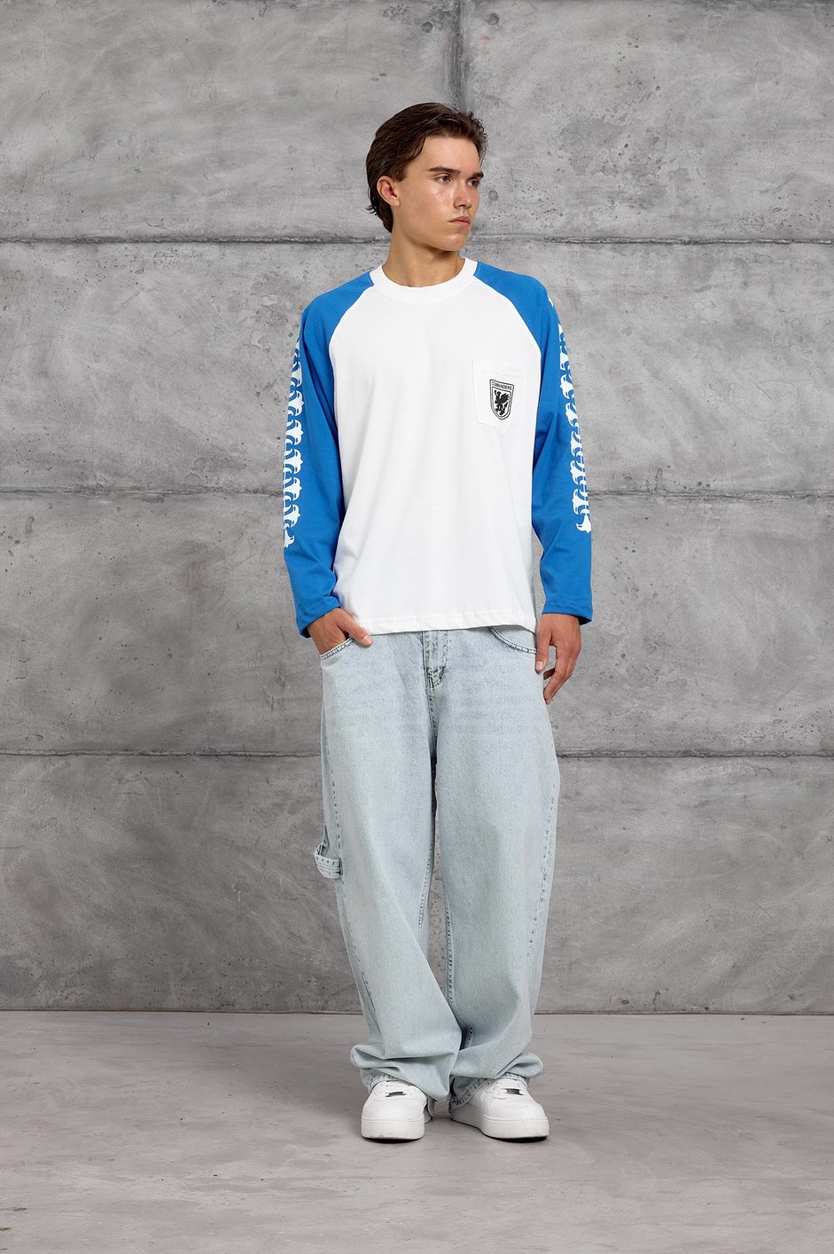 Mavi CEPLİ OVERSIZE SWEATSHIRT