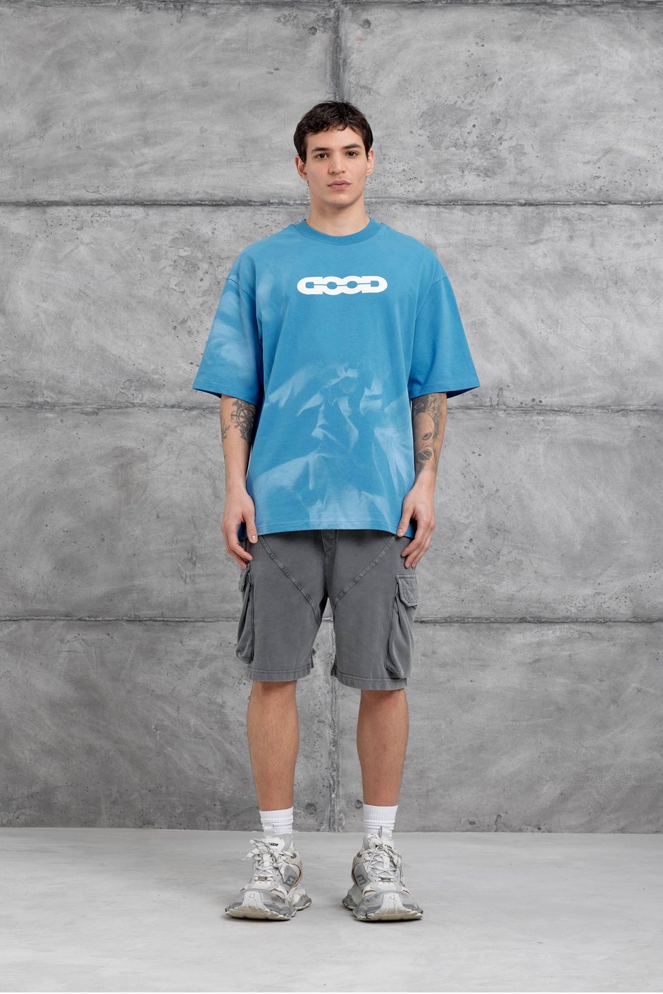 Mavi Dood Yazılı Oversize Tshirt