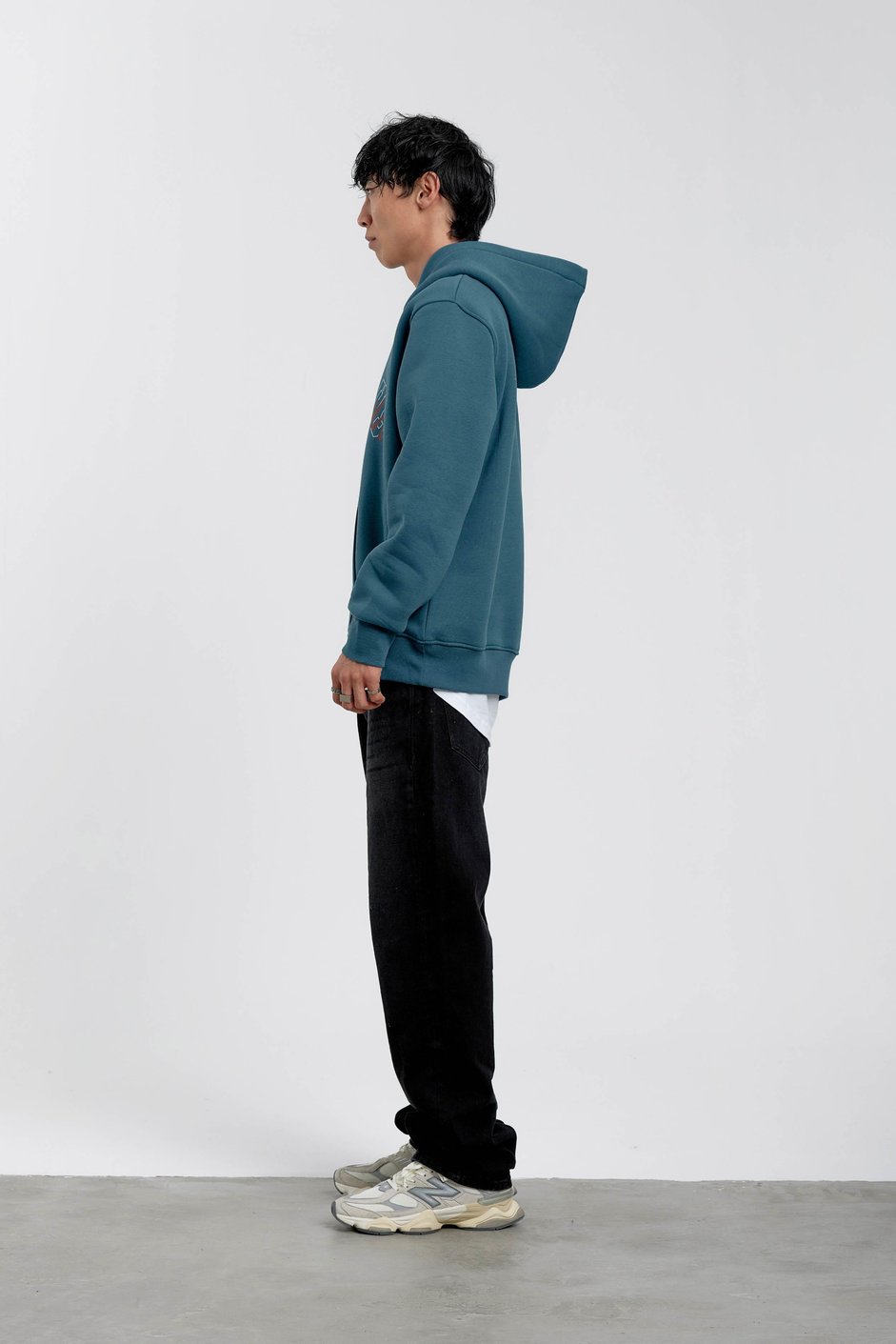 Mavi Eventious Yazılı Kapüşonlu Sweatshirt