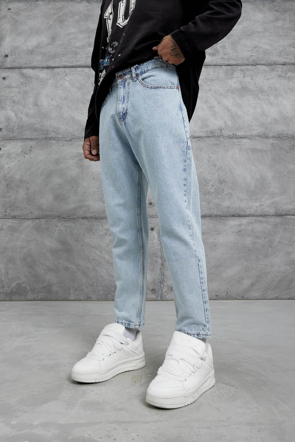 Mavi Mb Boyfriend Kalıp Taşlamalı Jean
