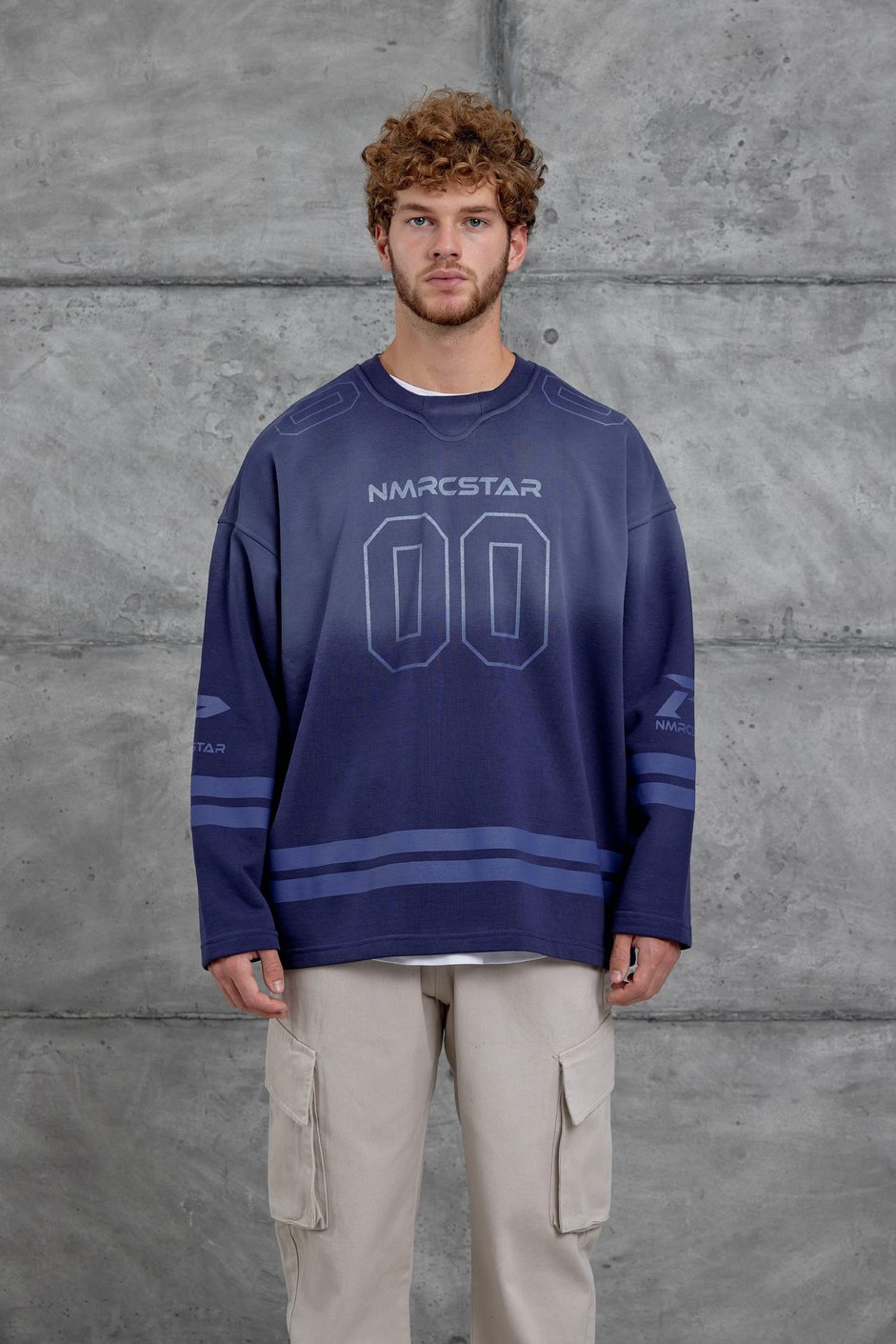 Mavi Nmrc 00 Baskılı Oversize Sweatshirt