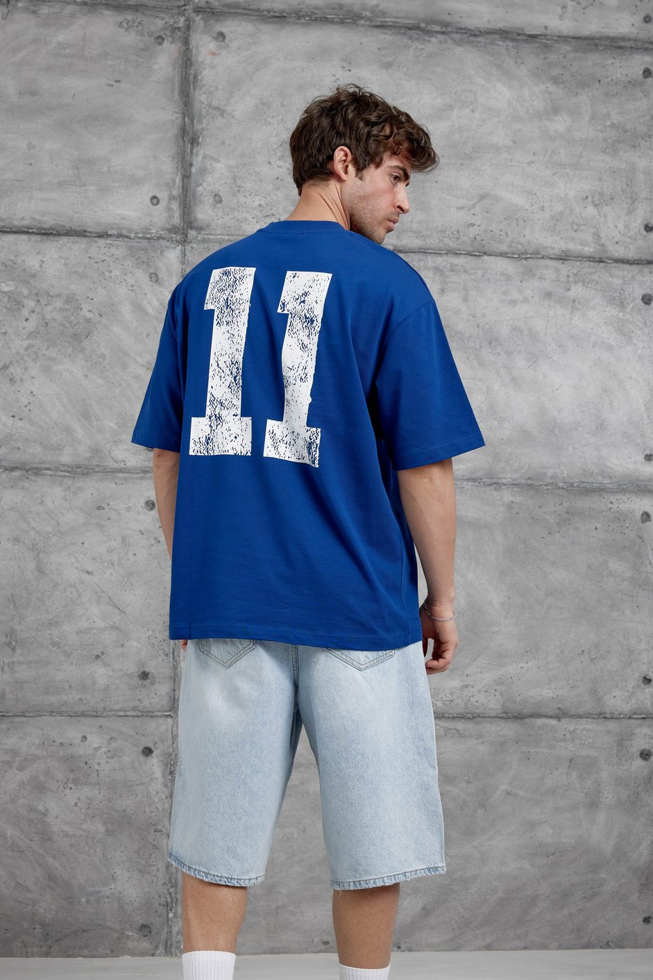 Mavi Remendy Crew Yazılı Oversize Tshirt